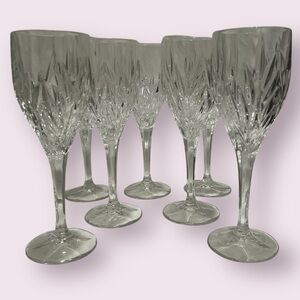 Gorham Crystal Clear Star Blossom Wine Glasses Set of 7